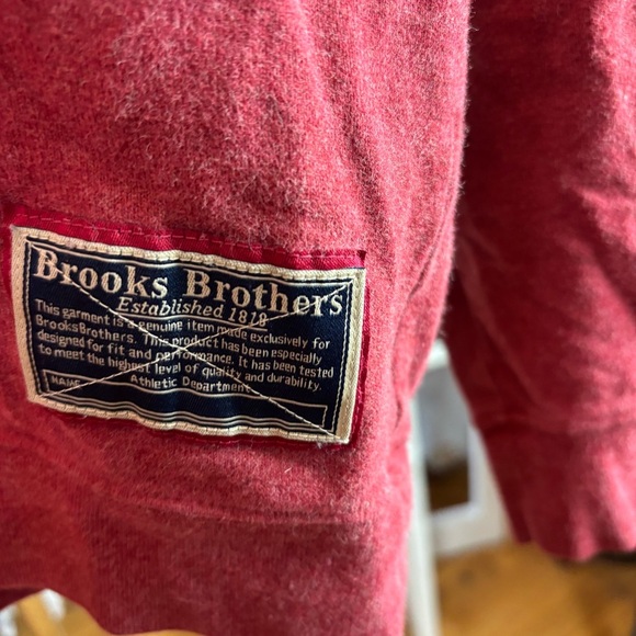 Brooks Brothers Red Zip Up Sweater with Collar - Picture 3 of 5